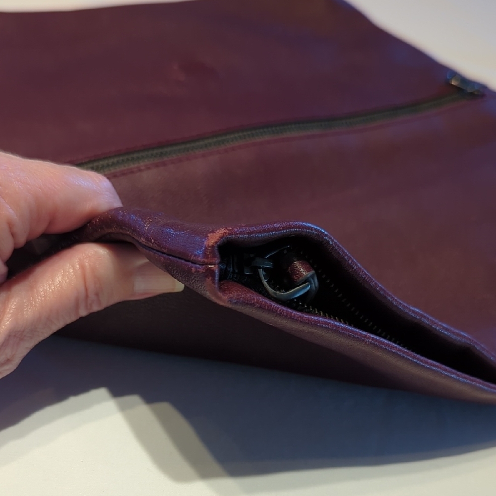 Skagen Burgundy Fold-Over Crossbody Bag - Picture 12 of 16